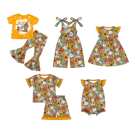 Baby Girl Western Music Flower Sibling Romper Dress Set ( Moq 5 Each Style ) 12.20