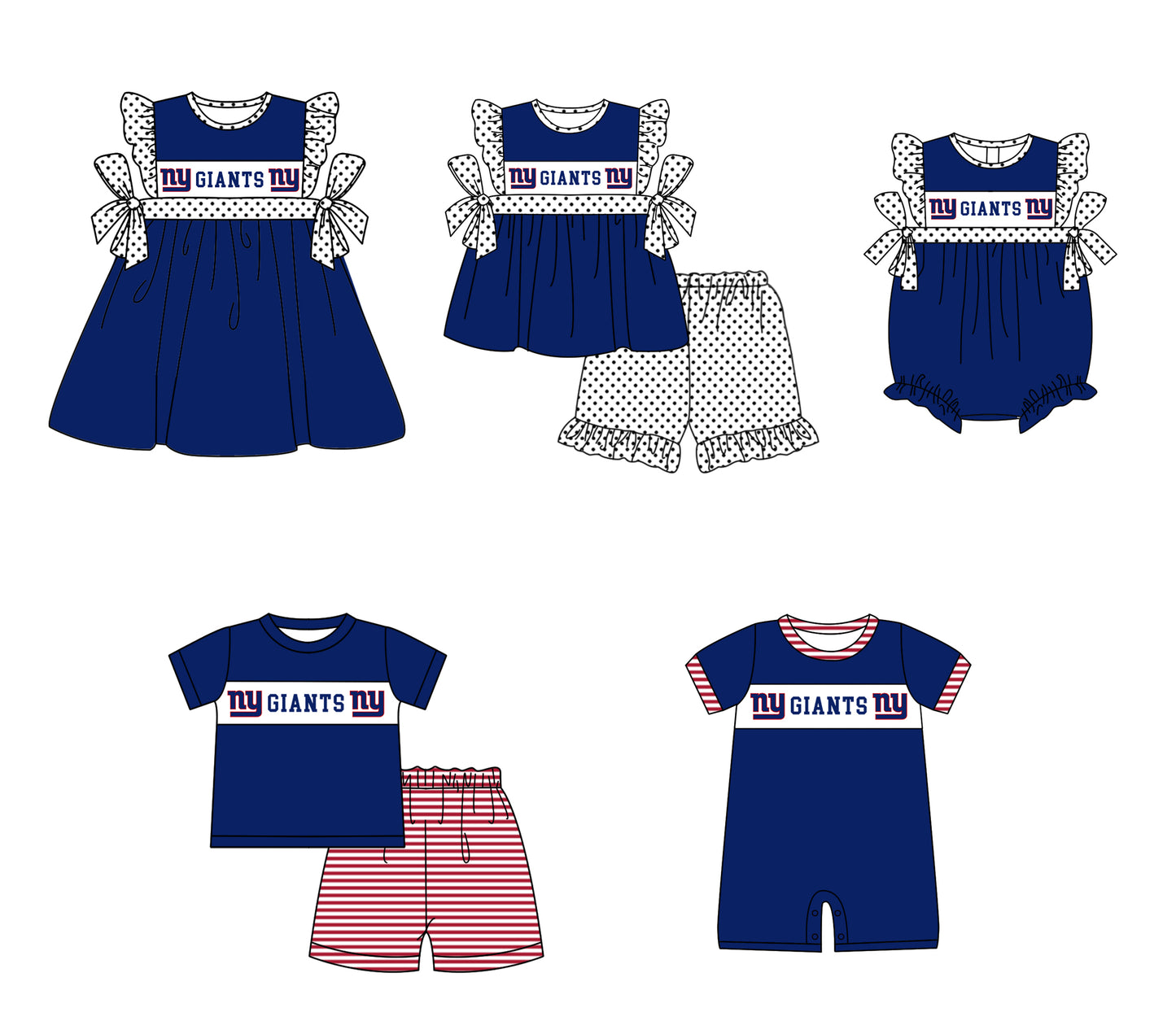 ( Moq 5 ) Baby Girls Toddler Short Sleeves Bows Tunic Dots Shorts Team Blue Set