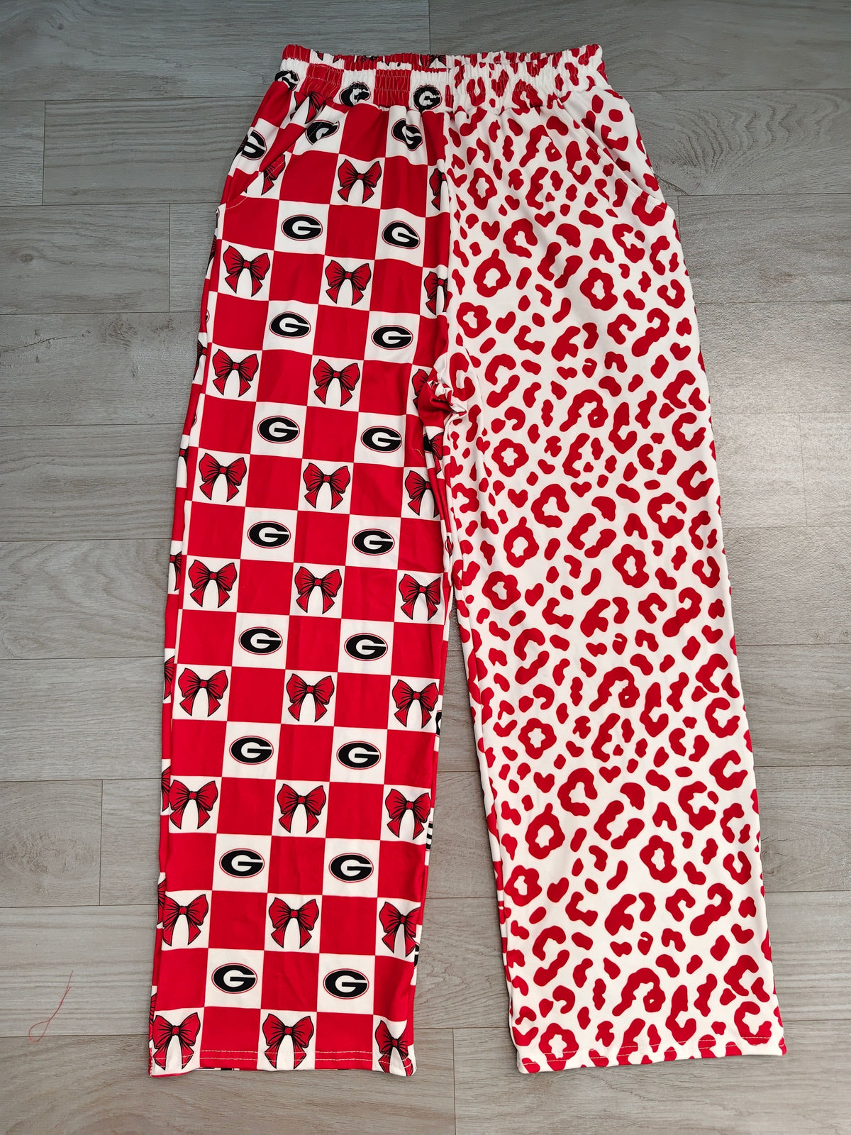 ( No moq ) Preorder Adult Women Bows G Leopard Pockets Pants Bottoms Team Clothes