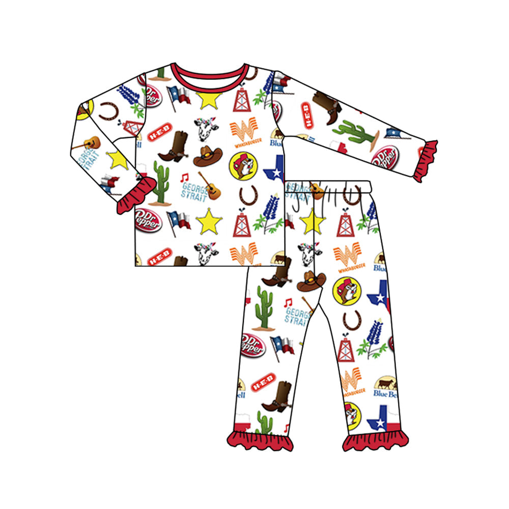 Baby Girl TX Long Sleeves Tee Shirt Pants Pajamas Set