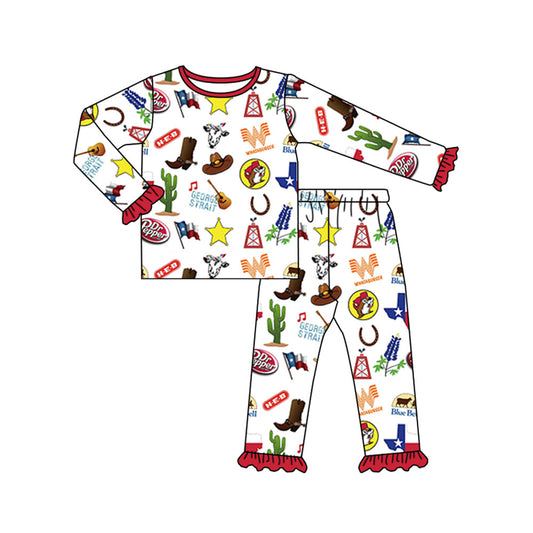 Baby Girl TX Long Sleeves Tee Shirt Pants Pajamas Set