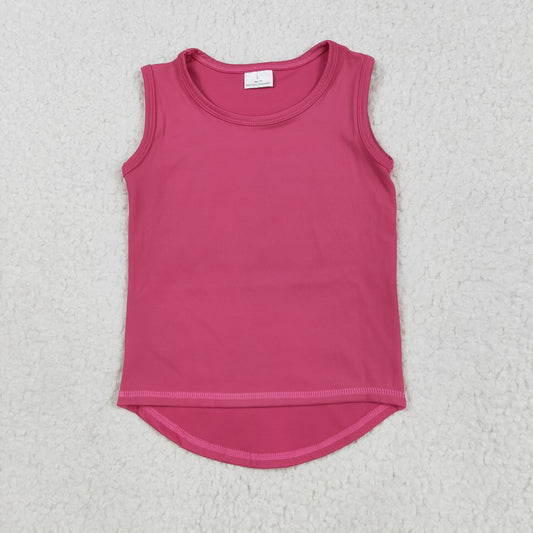 Baby Girl Toddler Yoga Active Sleeveless Hot Pink Vest Tops RTS
