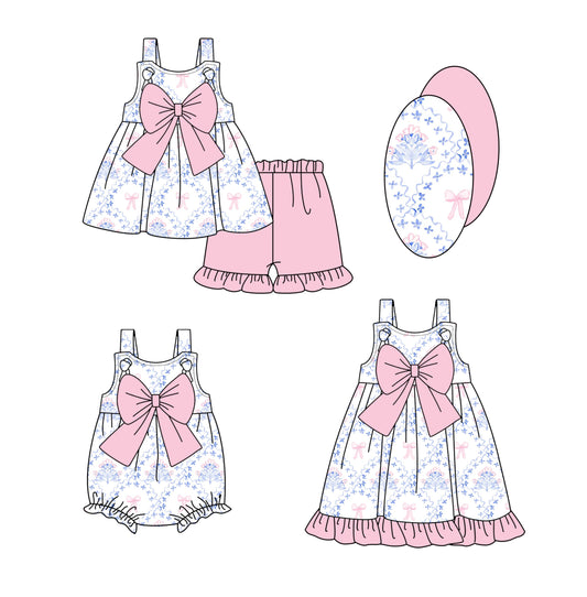 Baby Girl Flower Bows Sibling Romper Dress Set ( Moq 5 Each Style ) 1.23