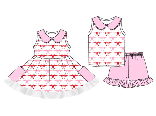 Baby Girl Sleeveless Bows Sibling Dress Set ( Moq 5 Each Style ) 1.13