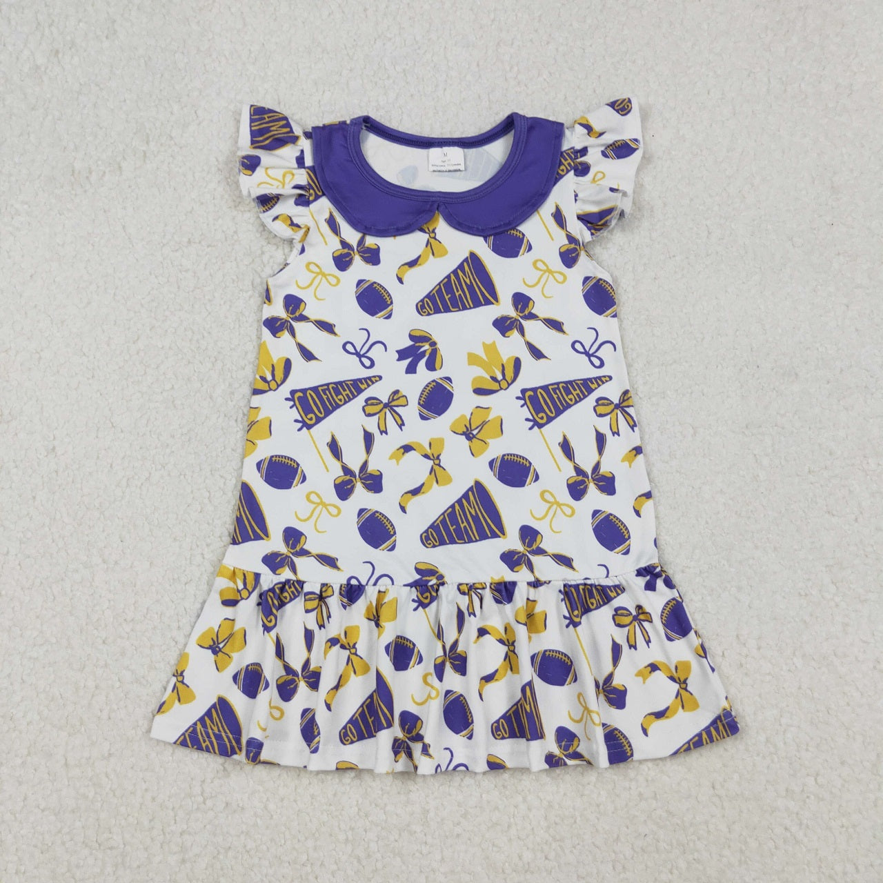 Sibling Baby Girl Short Sleeves Cheer Bows Summer Team Matching Sister Dress RTS