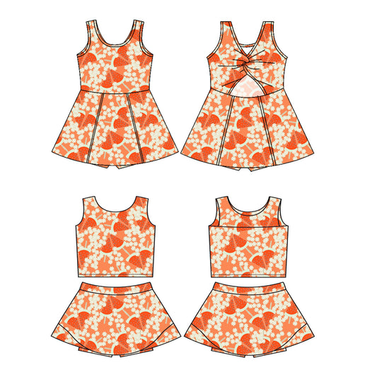 ( Moq 5 Each Style ) Baby Girls Kids Sleeveless Watermelon Sibling Dress Set