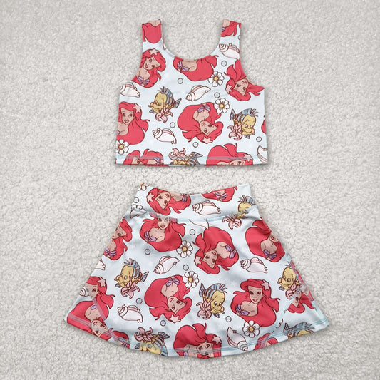 Baby Girl Sleeveless Princess Tops Skort Yoga Active Set RTS