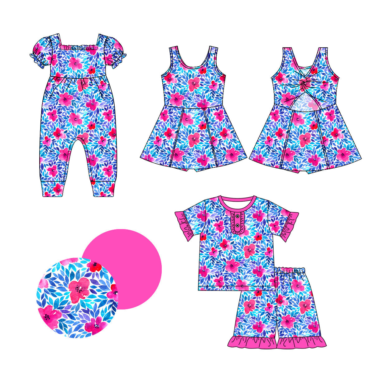 Baby Girl Flower Sibling Romper Dress Set ( Moq 5 Each Style ) 1.3