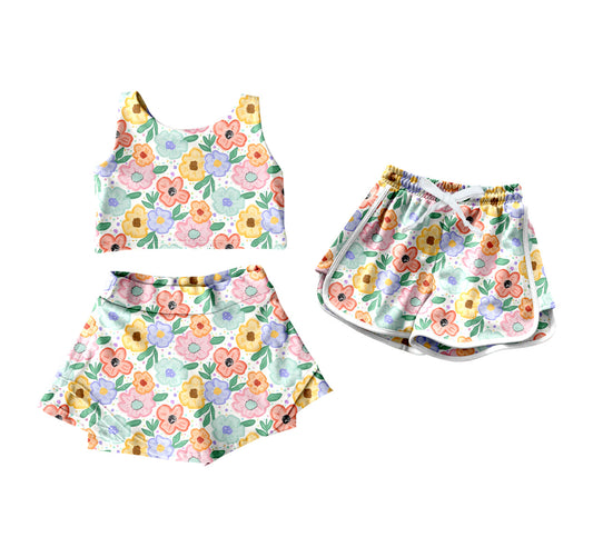 ( Moq 5 Each Style ) Baby Girl Sleeveless Flower Sibling Shorts Set 4.16