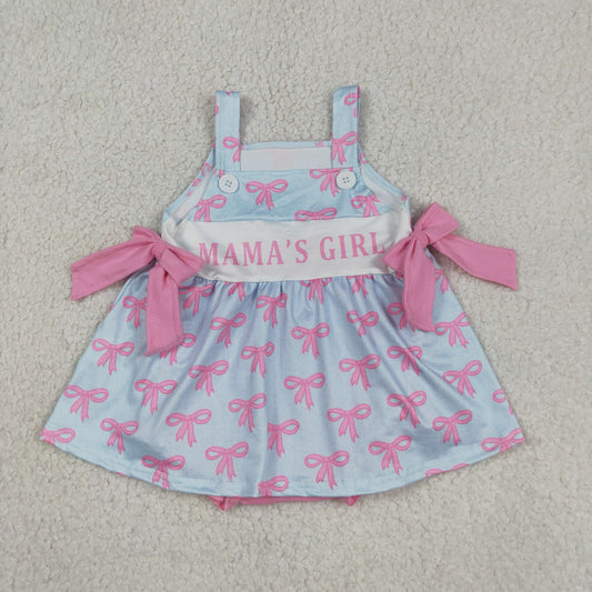 Baby Girls Kids Mama's Girl Bows Tops Pink Bummie Shorts Summer Set RTS