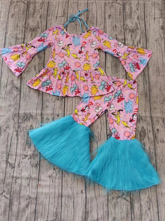 Baby Girl Long Sleeves Dr Reading Tunic Fur Bell Pants Set ( Moq 5 )