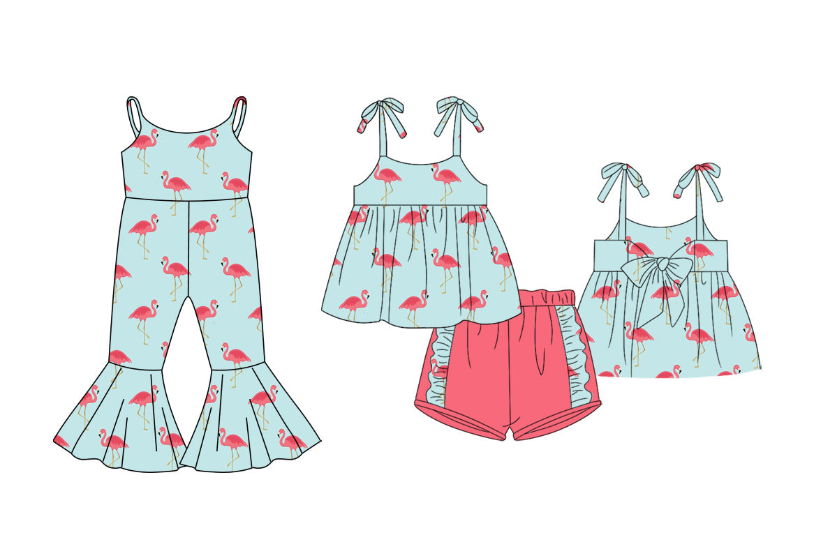 Baby Girl Straps Flamingo Sibling Jumpsuit Set ( Moq 5 Each Style ) 1.24
