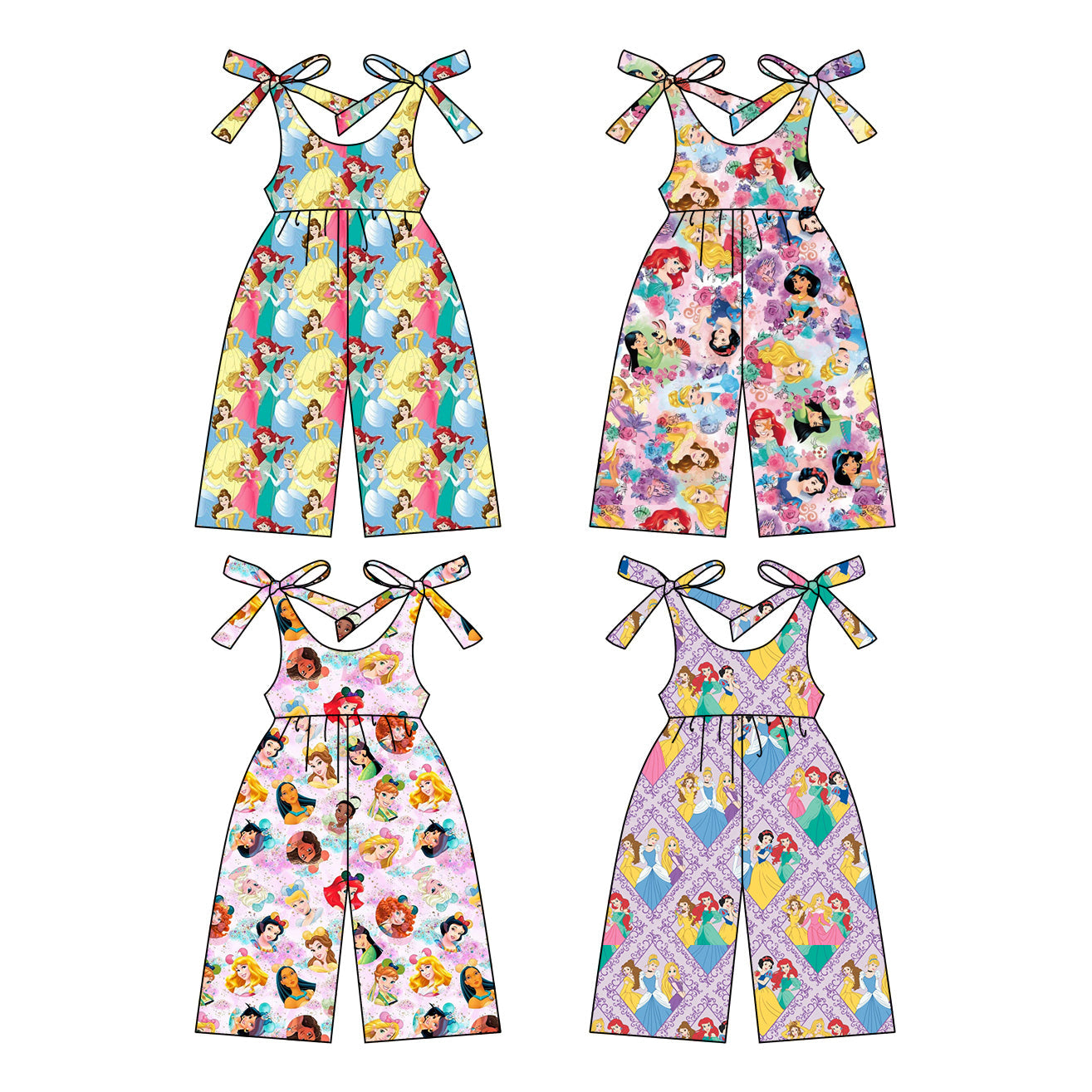Baby Girl Straps Princess Sibling Jumpsuit ( Moq 5 Each Style ) 12.20