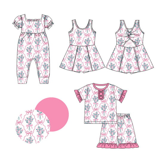 Baby Girl Flower Pink Bows Sibling Romper Dress Set ( Moq 5 Each Style ) 1.3