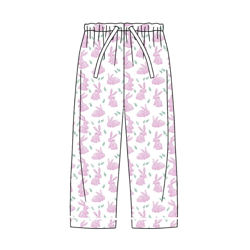 Adult Women Pink Rabbit Easter Pajamas Pants