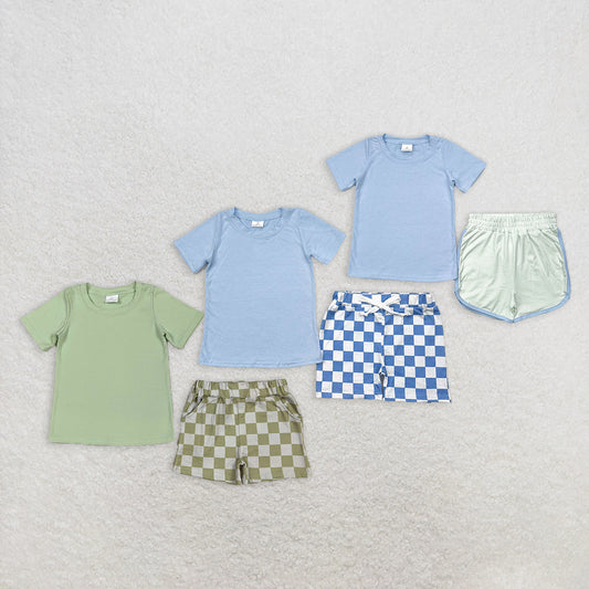 Baby Boy Short Sleeves Cotton Shirt Shorts Sibling Summer Clothes Set RTS