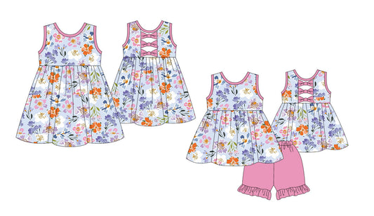 Baby Girl Sleeveless Flower Sibling Romper Dress Set ( Moq 5 Each Style ) 1.9