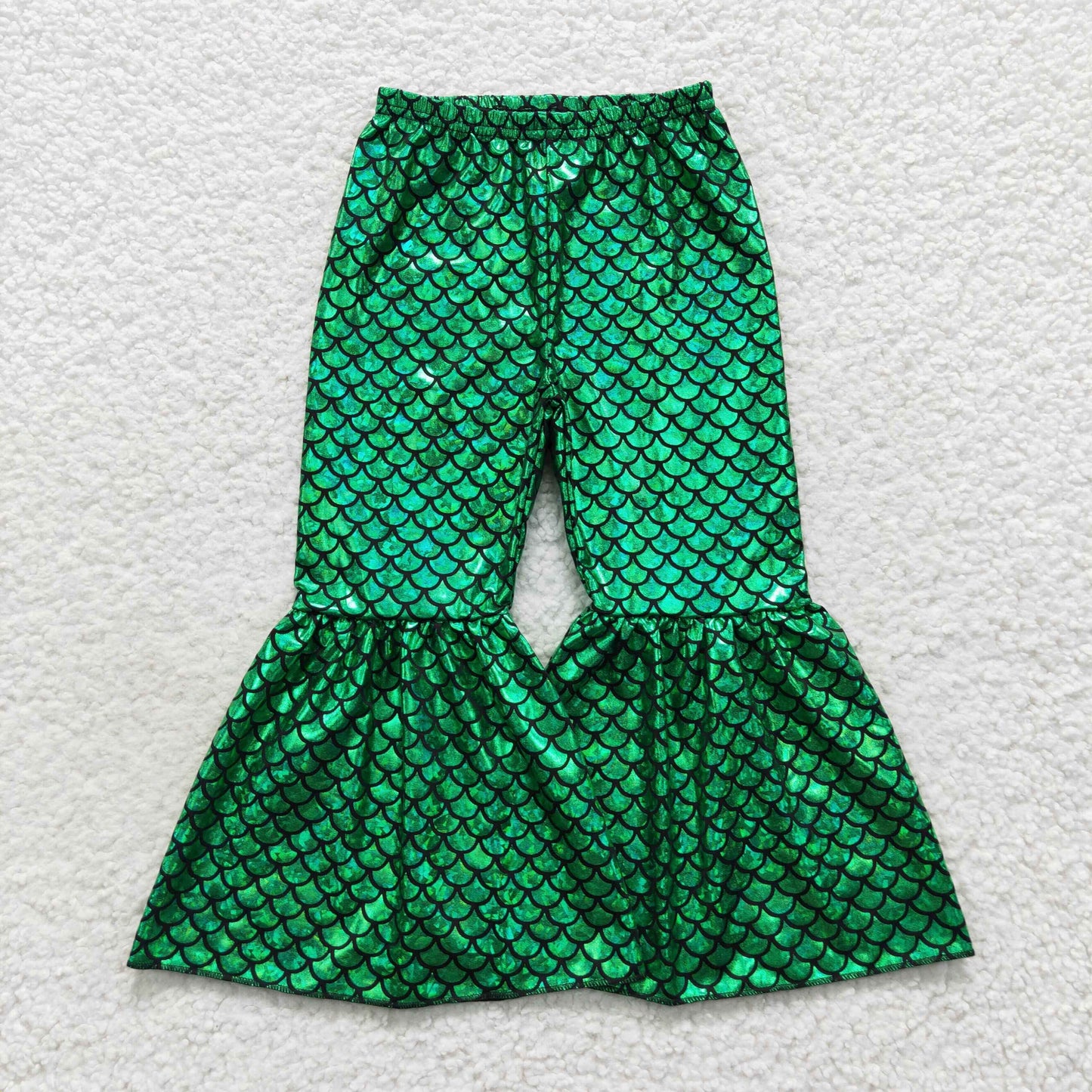 P0250 Baby Girl Holographic Spandex Bell Bottom Pants