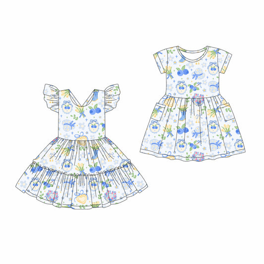 ( Moq 5 Each Style ) Baby Girl Short Sleeves Flower Sibling Dress 4.17