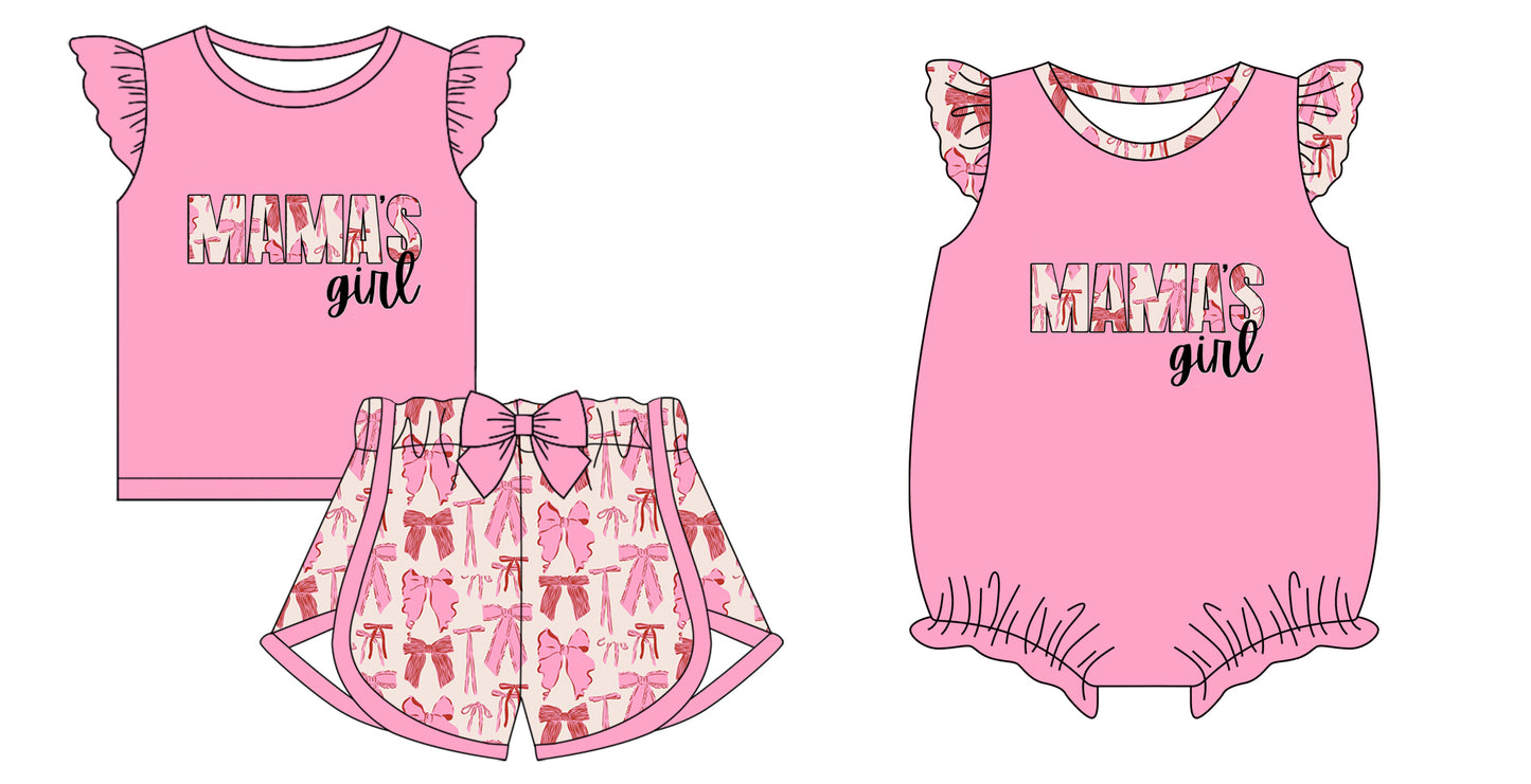 Baby Kids Short Sleeves Mama's Girl Bows Sibling Romper Clothes Set ( Moq 5 Each style ) 12.3