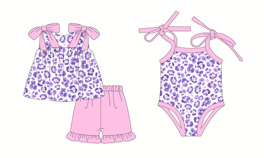 Baby Girl Straps Leopard Sibling Summer Romper Set ( Moq 5 Each Style ) 2.24