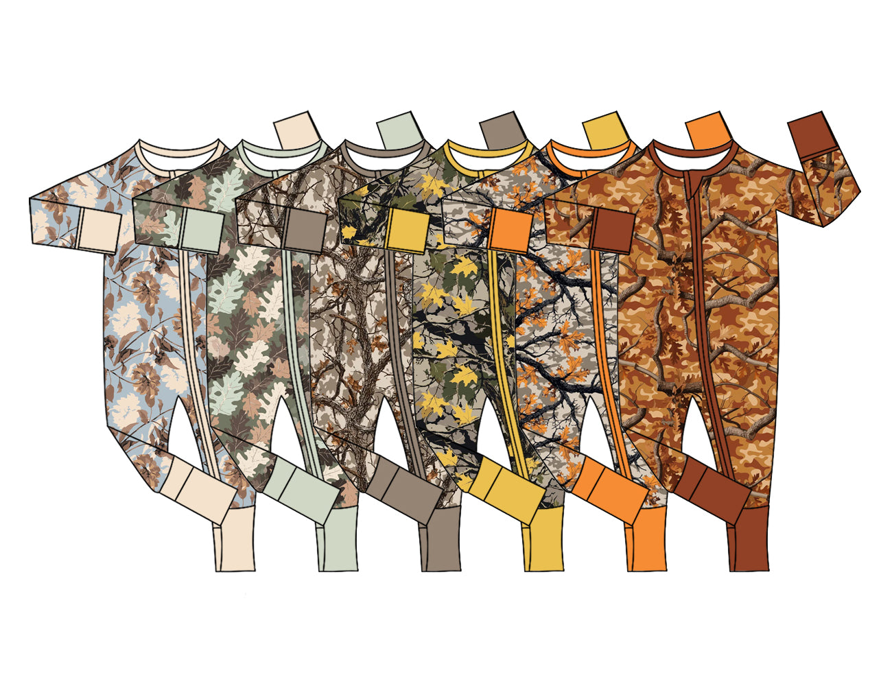( Moq 5 Each Style ) Sibling Baby Boys Infant Long Sleeves Camo Footie Sleeper Zipper Rompers Clothes