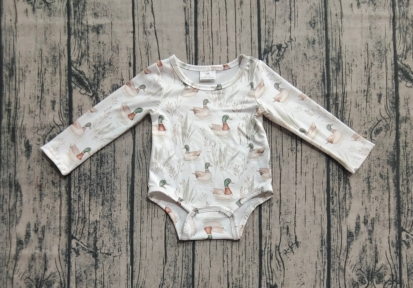 Baby Boy Infant Long Sleeves Ducks Bubble Romper RTS