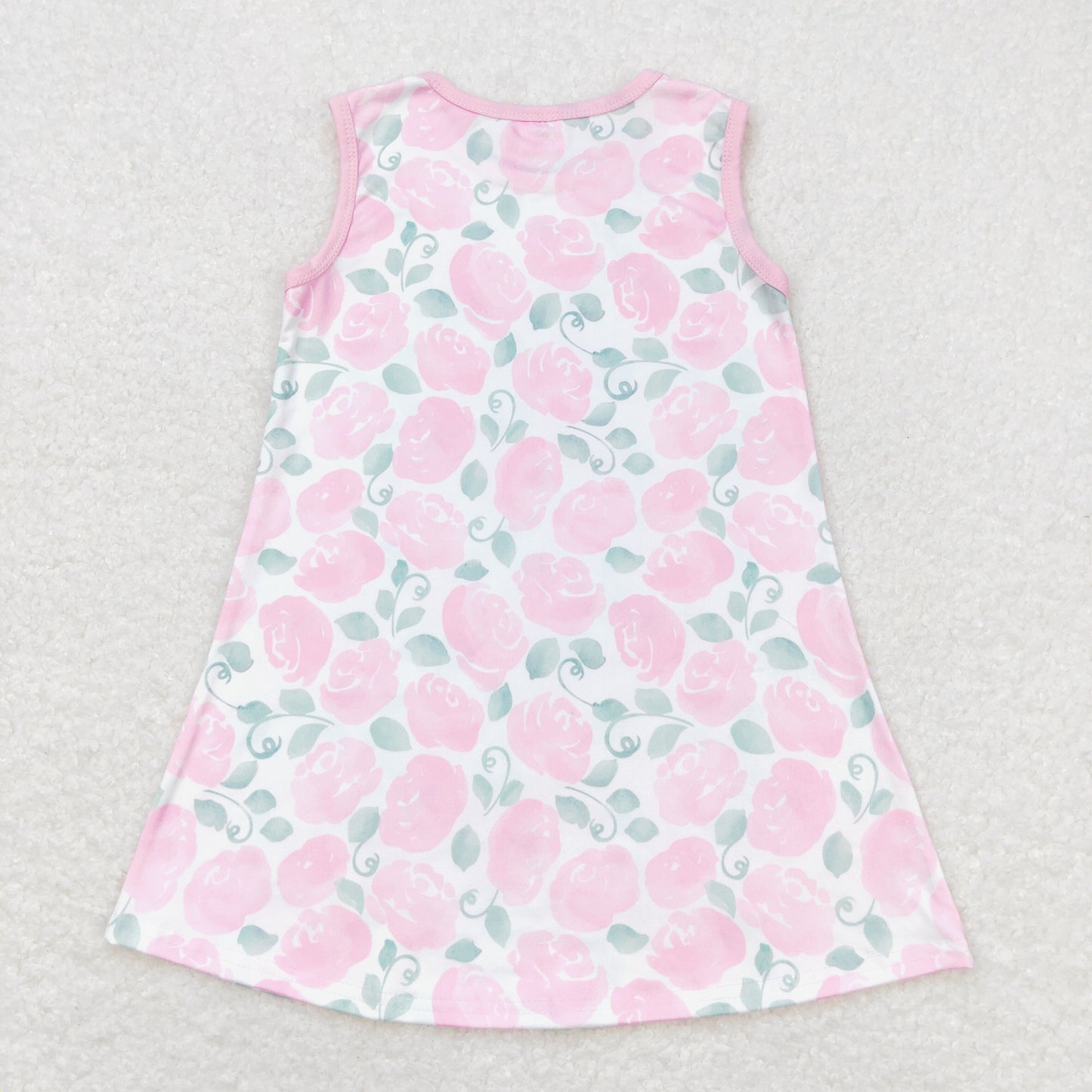 Baby Girl Sleeveless Pink Floral Summer Dress