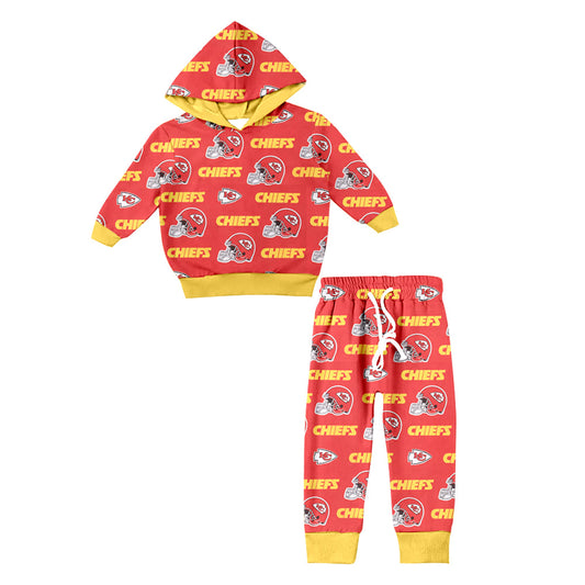 Baby Girl Toddler KC Hoodie Shirt Pants Team Fall Clothes Red Set