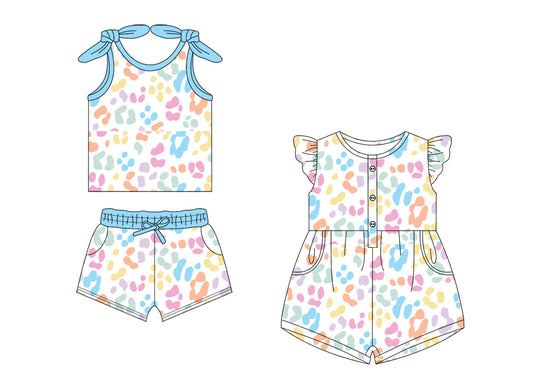Baby Girl Leopard Straps Sibling Jumpsuit Set ( Moq 5 Each Style ) 1.18