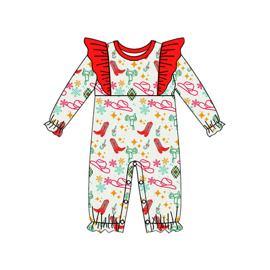 Baby Girl Infant Western Boots Hats Christmas Romper