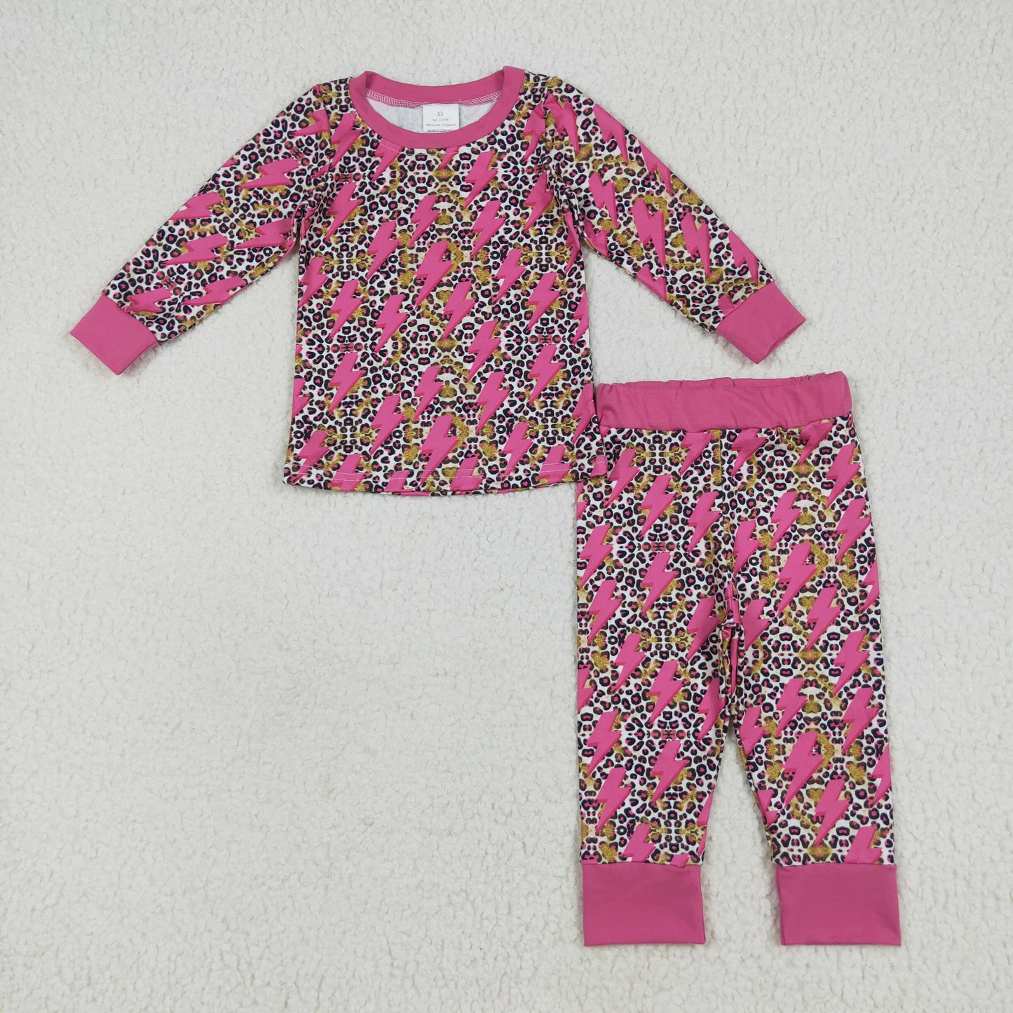 Baby Girl Toddler Long Sleeves Leopard Shirt Pants Pajamas Set Clothes RTS