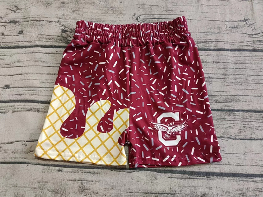 Baby Boy Adult Men Team Family Red Shorts Bottoms ( Moq 5 )