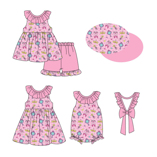 Baby Girl Hearts Sibling Dress Romper Set ( Moq 5 Each Style ) 1.4