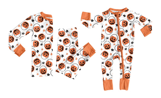 ( Moq 5 Each Style ) Baby Boy Toddler Halloween Baskets Sibling Romper Set