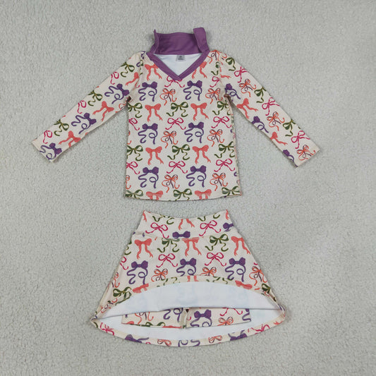 Baby Girls Kids Bows Halloween Pullover Skirt Shorts Yoga Active Set Clothes RTS