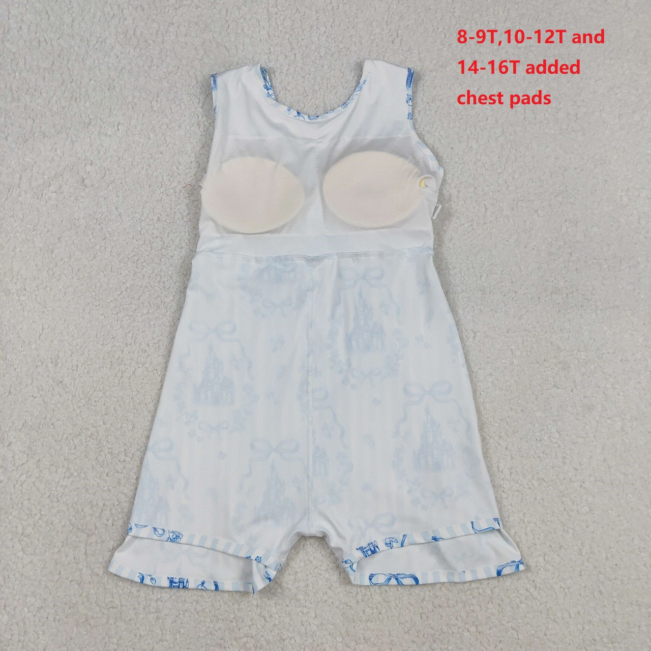 Baby Girls Kids Sleeveless Castles Blue Bows Skort Yoga Active Mardi Gras Dress RTS