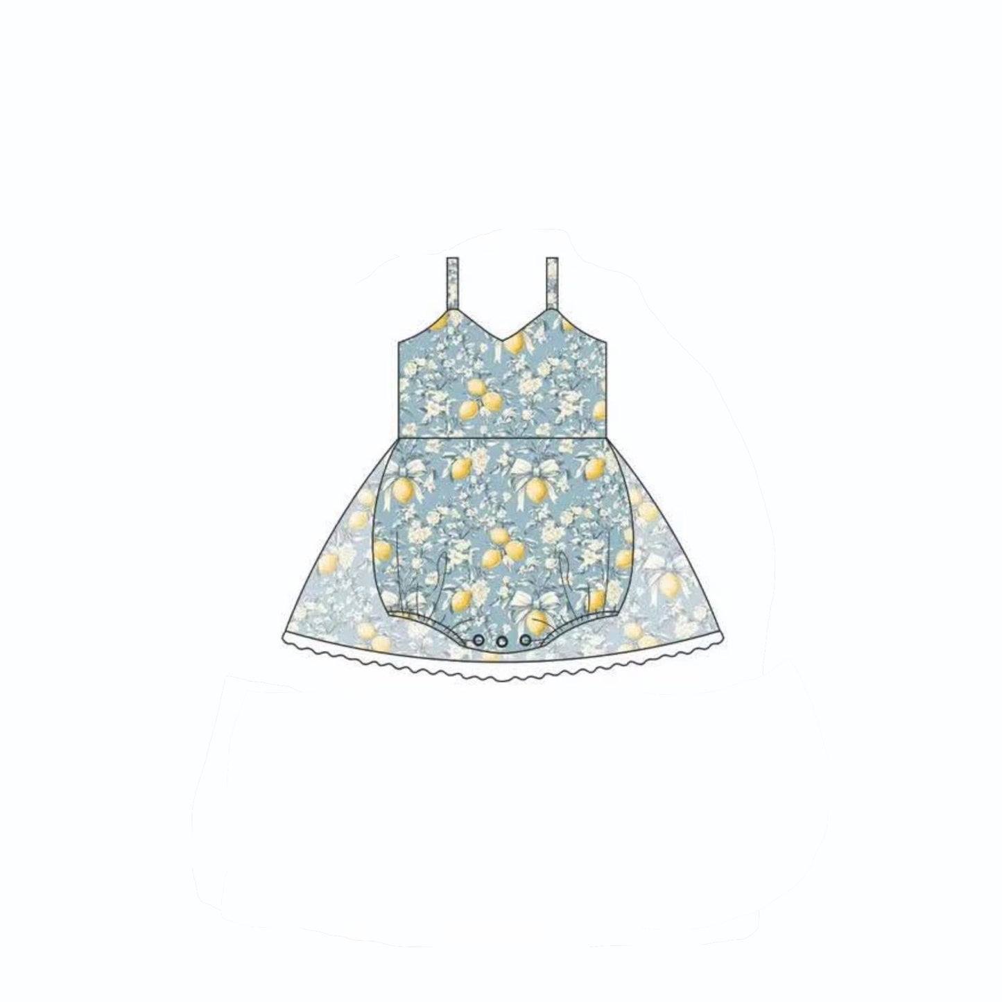 ( Moq 5 ) Preorder Baby Girls Kids Infant Lemons Ruffle Romper Summer Clothes