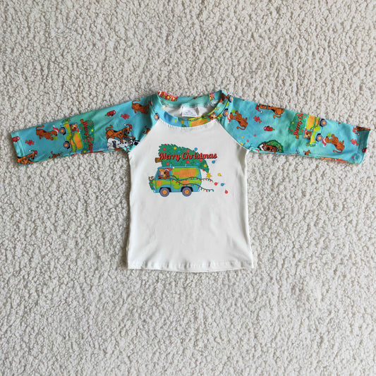 Promotion Baby Boy Christmas Cartoon Tops Shirt RTS