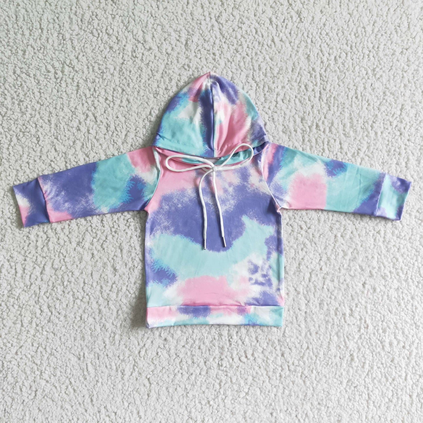 Promotion Baby Kids Long Sleeves Tie Dye Hoodie Pullover Tops RTS