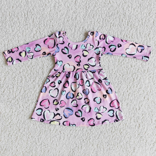 Promotion Baby Girl Valentine's Day Leopard Hearts Twirl Dress RTS