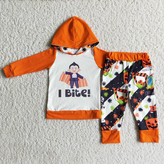 Promotion Baby Boy Long Sleeves Hoodie Pants Halloween Outfit