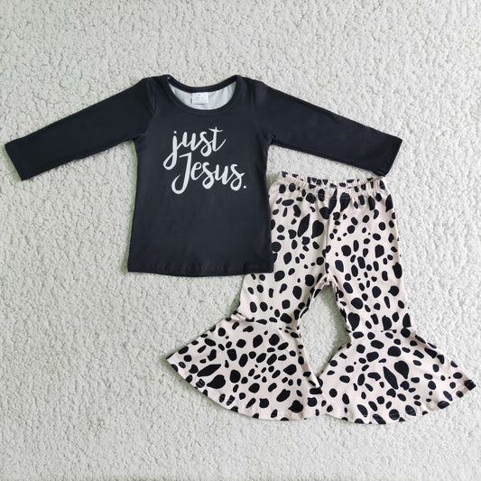 Promotion Baby Girl Kids Jesus Leopard Bell Pants Outfit