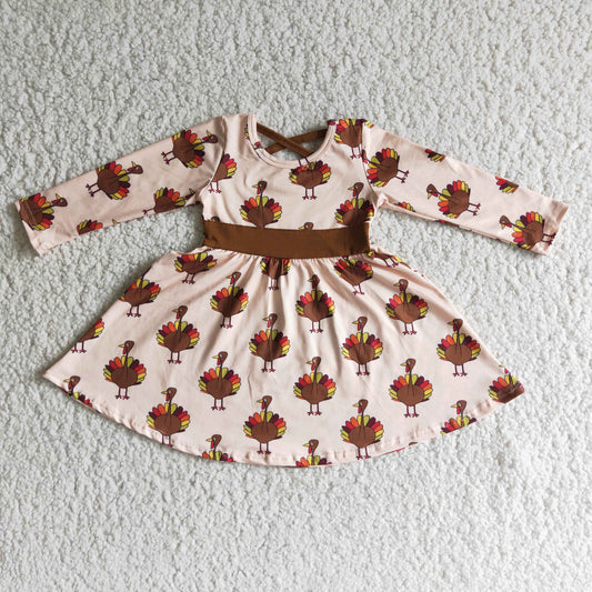 Promotion Baby Baby Girl turkey Thanksgiving Fall Twirl Dress RTS