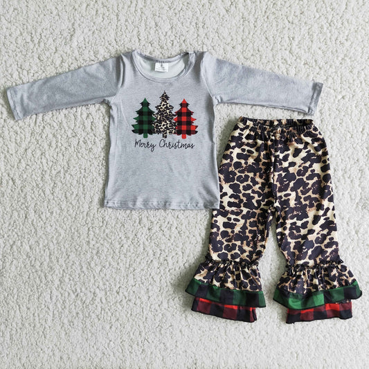 Promotion 6 C6-38 Baby Girl Christmas Leopard Pants Outfit