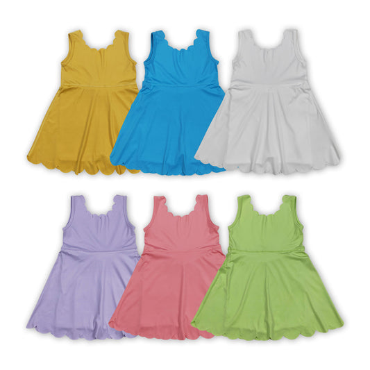 Baby Girl Toddler Sleeveless Summer Skort Knee Length Dress Sibling Yoga Active Clothes RTS