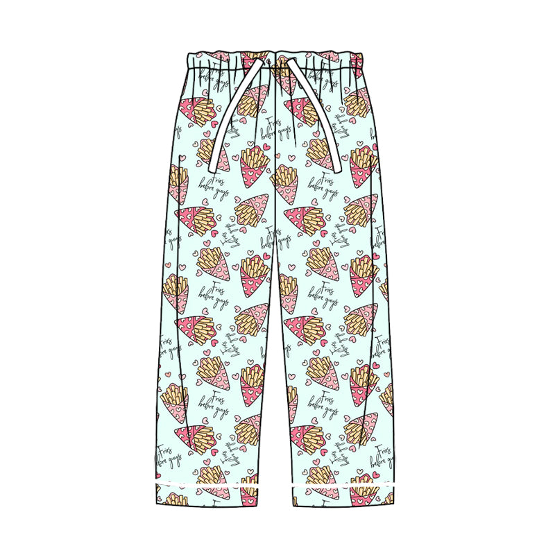 Adult Women Chips Hearts Valentine Pajamas Pants