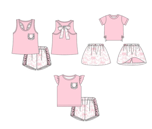 Baby Girl Pink Bows Summer Sibling Set ( Moq 5 Each Design ) 12.14