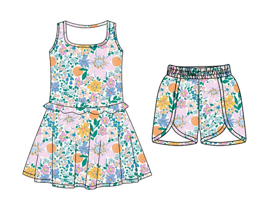 ( Moq 5 Each Style ) Sibling Baby Girls Toddler Flower Ruffle Dress Shorts Summer Clothes