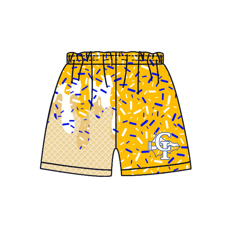 ( Moq 5 each style ) Baby Boy Team Sibling Yellow Drip Shorts Shirt 7.24